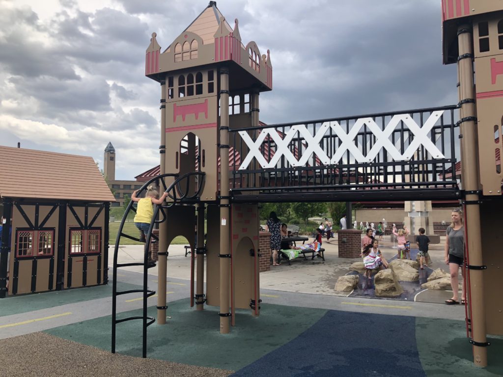 London Tower structure at Westminster Center Park best themed playgrounds in Colorado