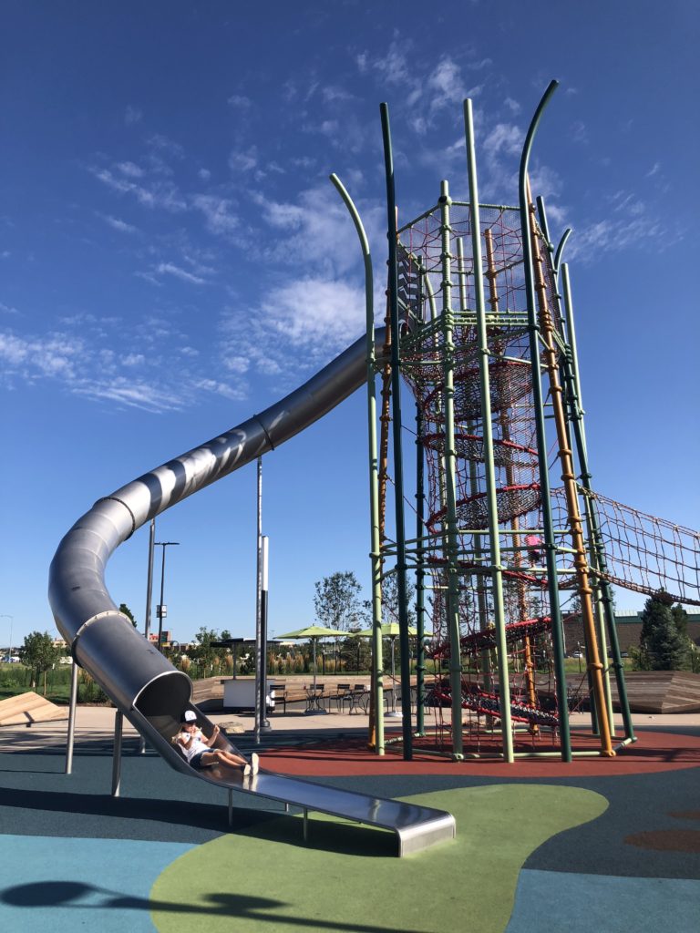 Check out one of the tallest slides in Colorado at the Denver Premium Outlets in Thornton.