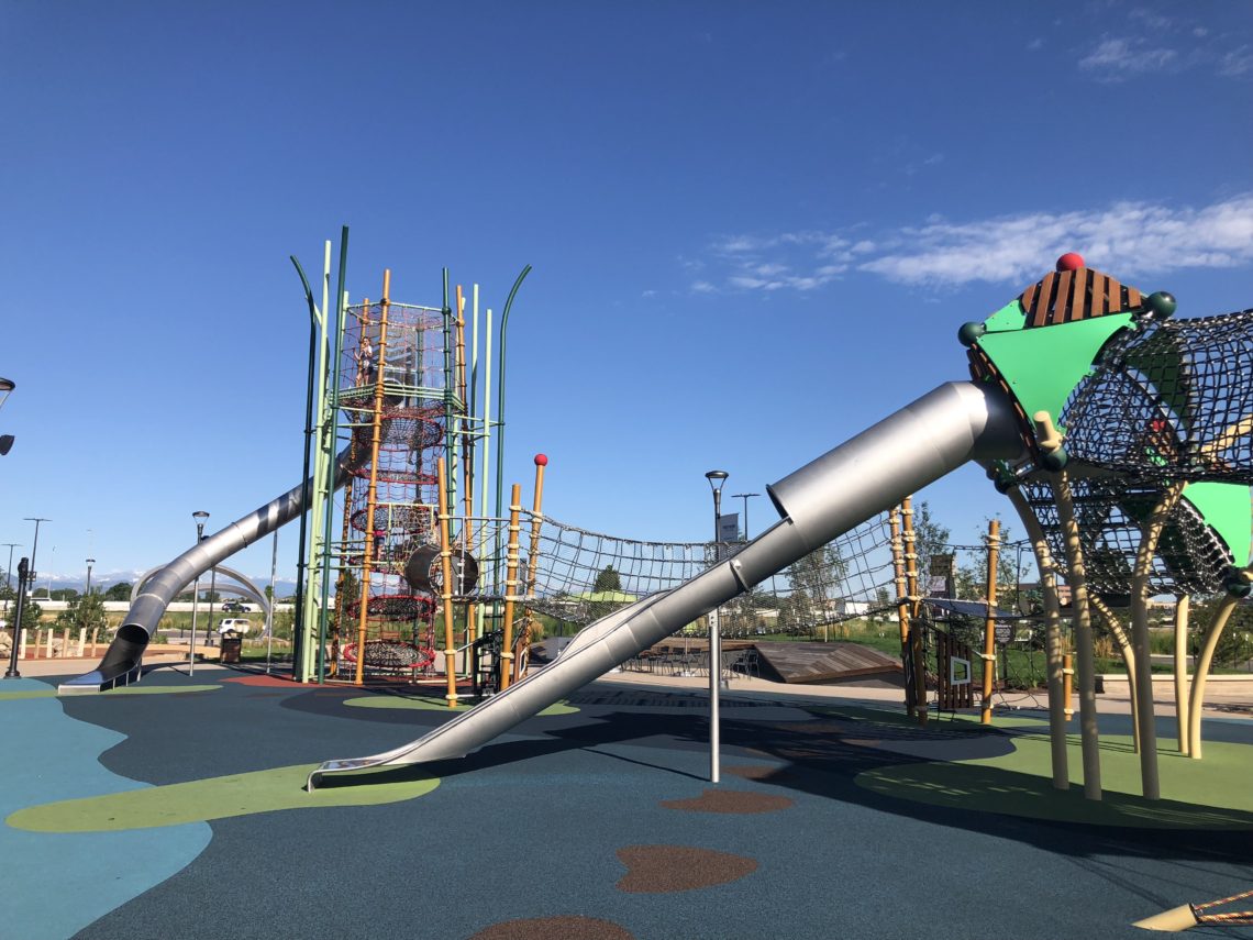 Denver Premium Outlets Playground Slides and Sunshine