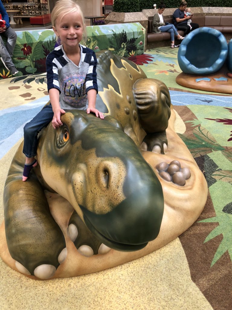 Cherry Creek Mall Denver Playground dinosaur ride
