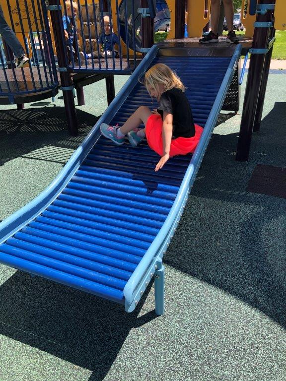 Rolling bar slide at Northmoor Sensory playground