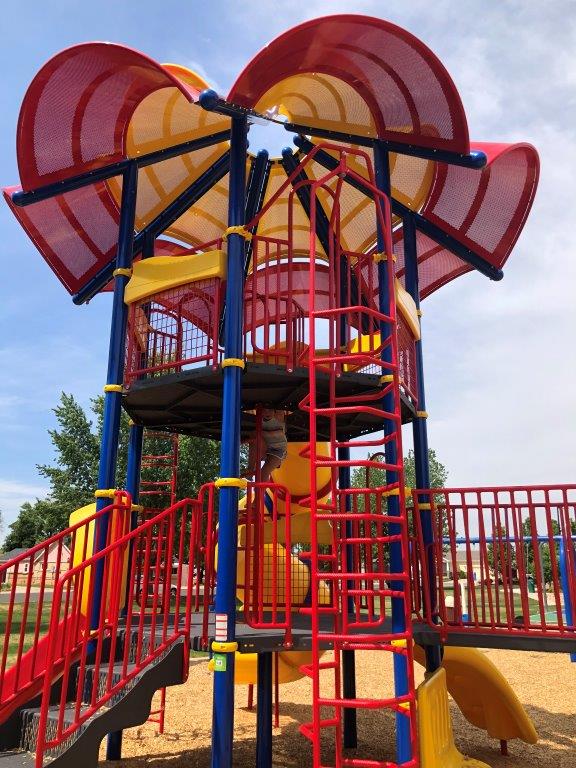 Vertical view of Onorato Playground with tall ladder