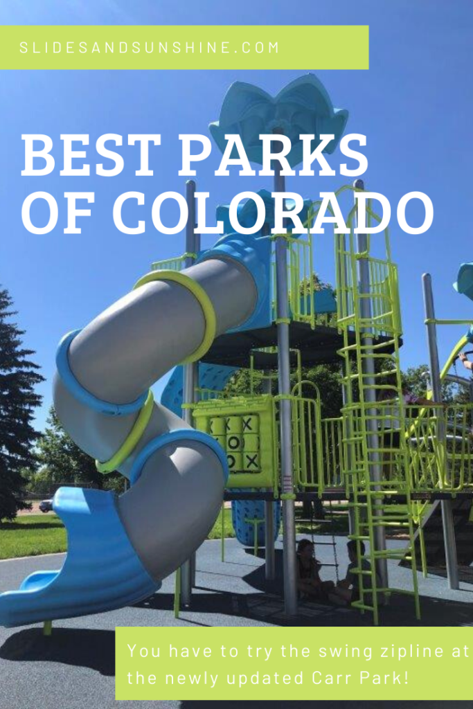 Image made for Pinterest of Carr Park playground in Longmont Colorado