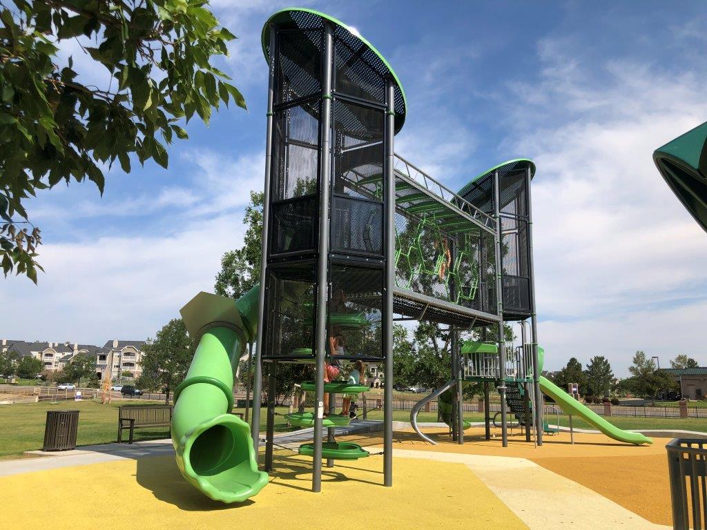 New 2020 Playground structure at Hampden Run Park in Aurora
