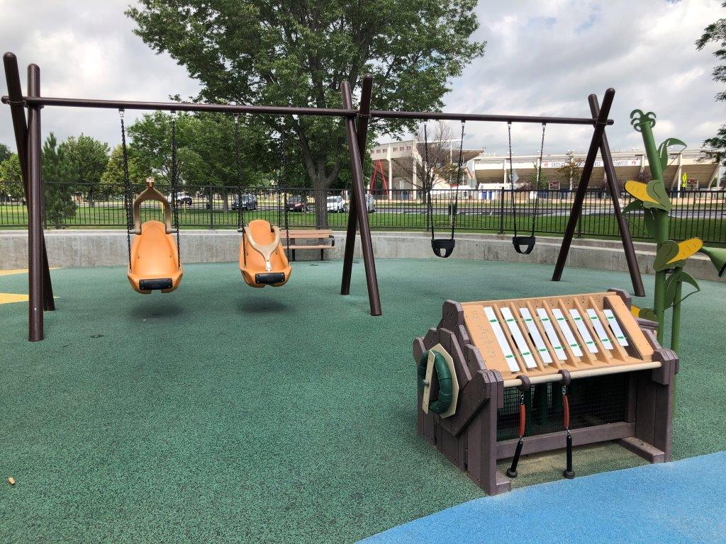 Swings at Island Grove Park