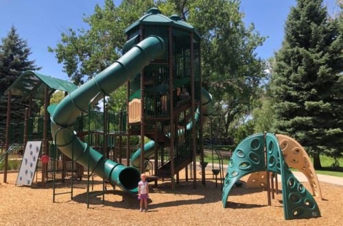 Arvada Johnny Roberts Park with tall slide playground