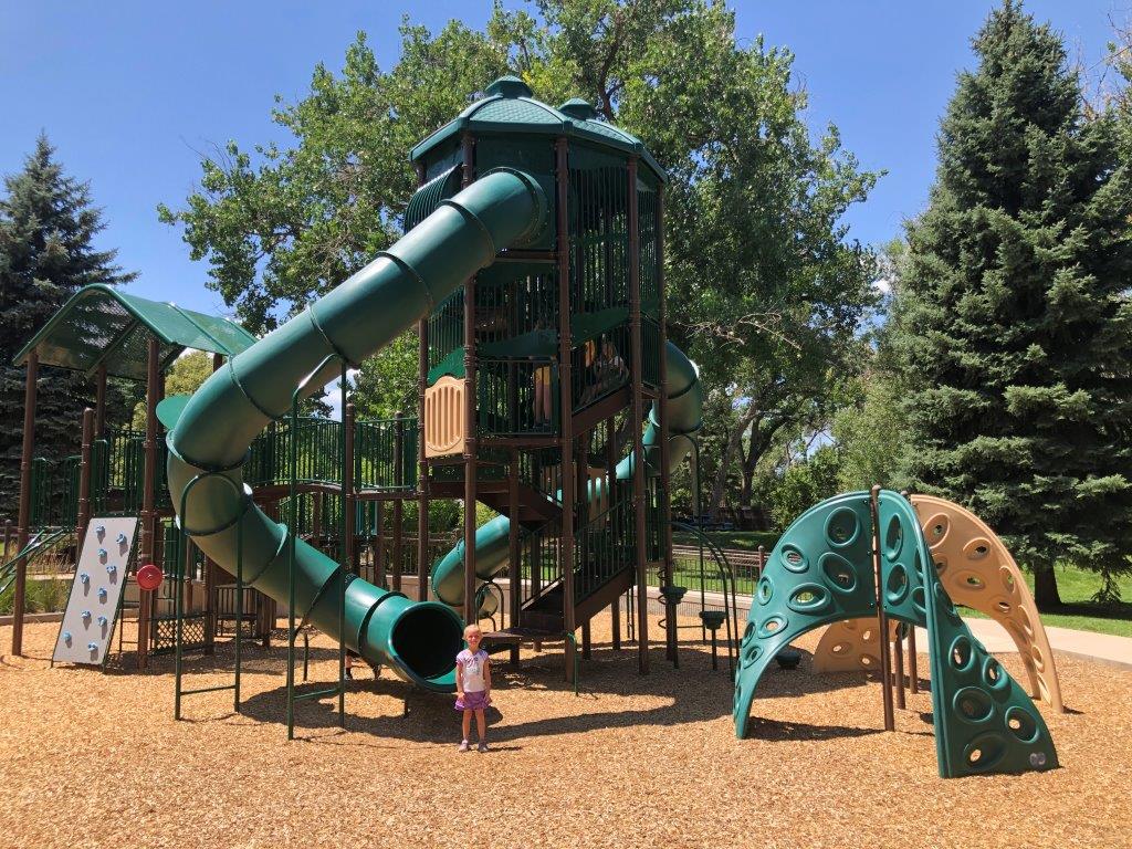 Arvada Johnny Roberts Park with one of the tallest slides in Colorado