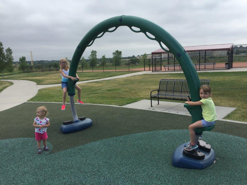 Standing seesaw in a semi-circle