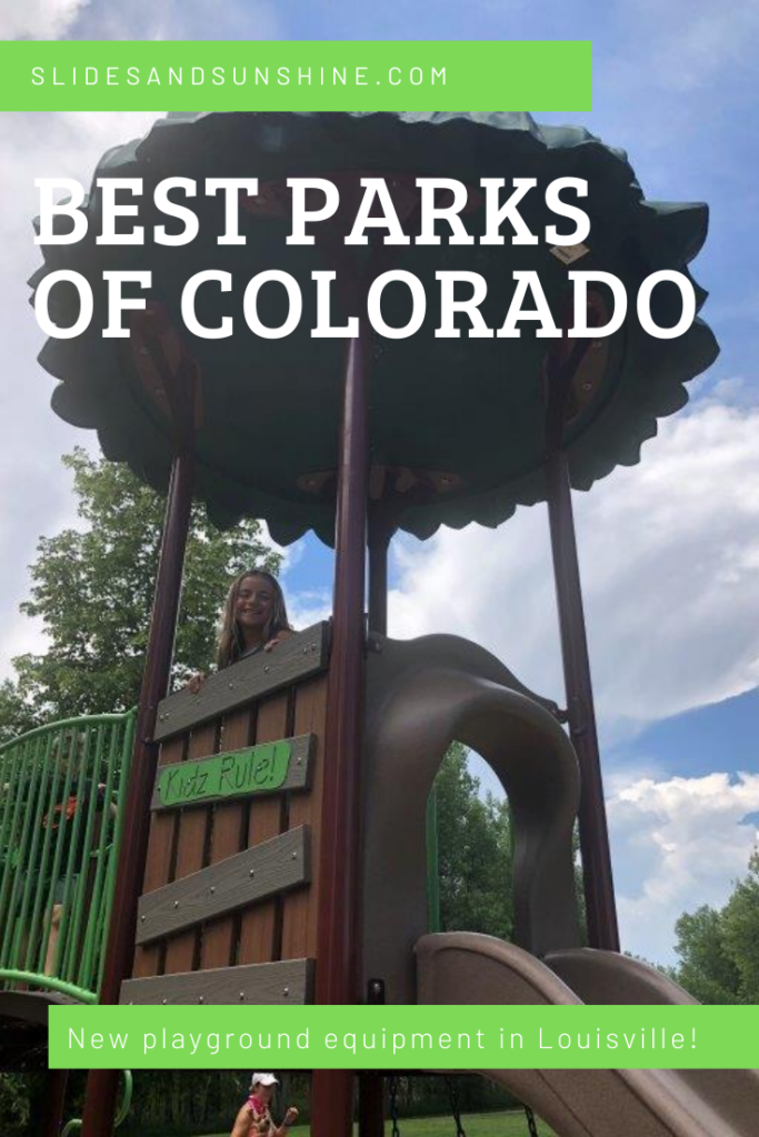 Pinterest image of Best Parks of Colorado showing Keith Helart Park in Louisville CO