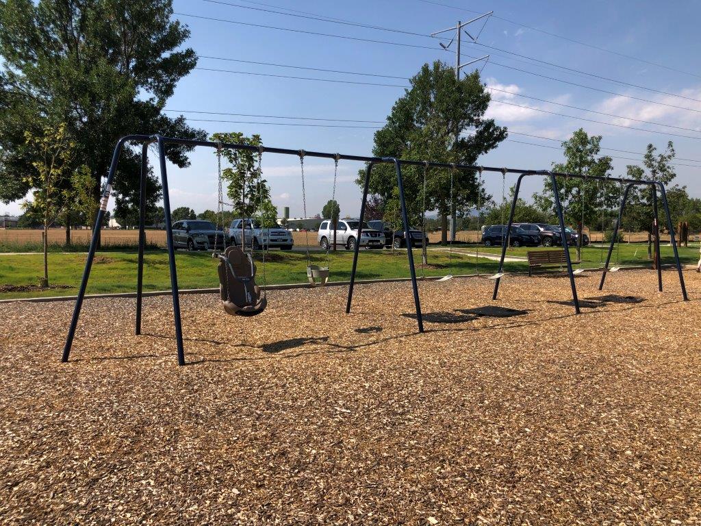 Swings at Sugar Beet Park in Fort Collins