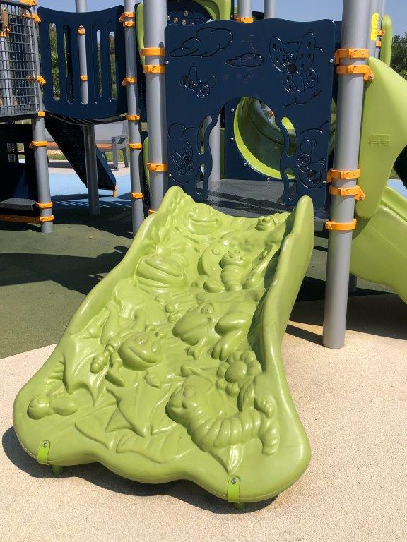 Grasshopper themed climbing wall for toddlers