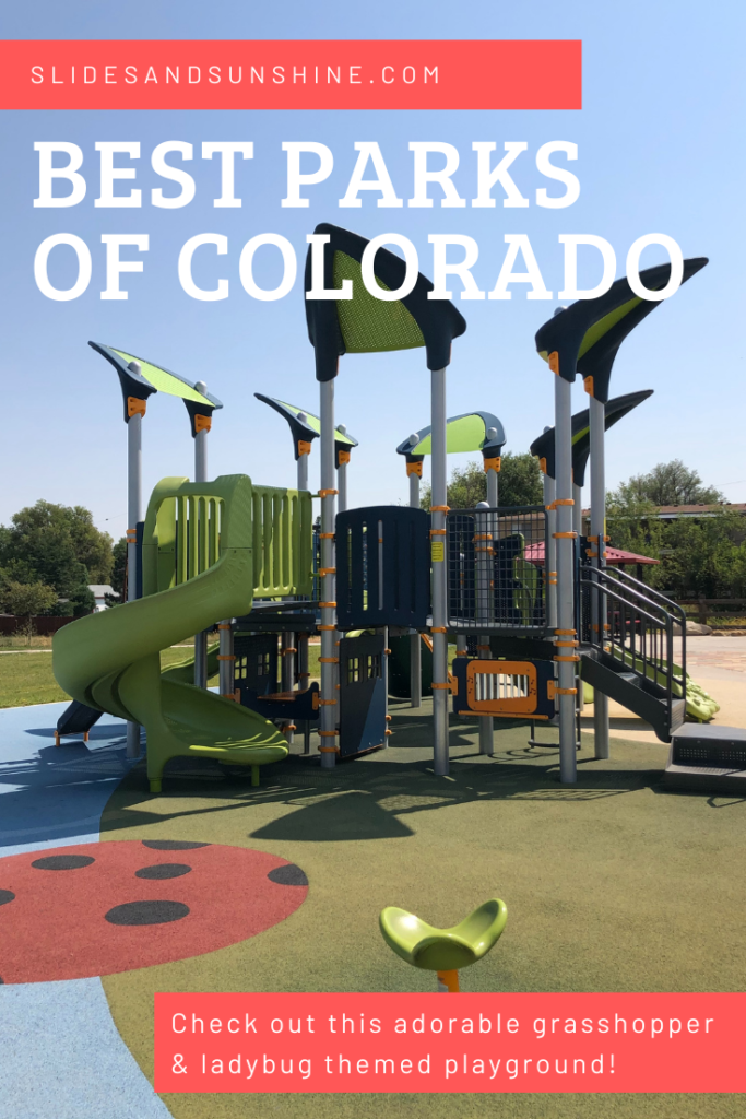 Image made for Pinterest showing the Best Parks of Colorado with picture of Hopper Hollow park in Wheat Ridge