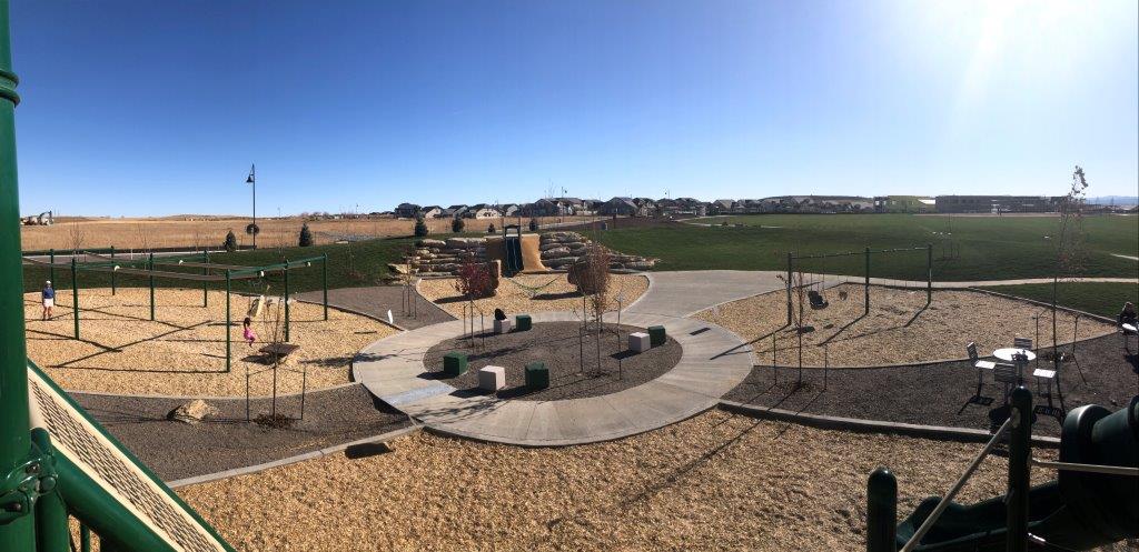 Panoramic view of new park in Erie Colorado