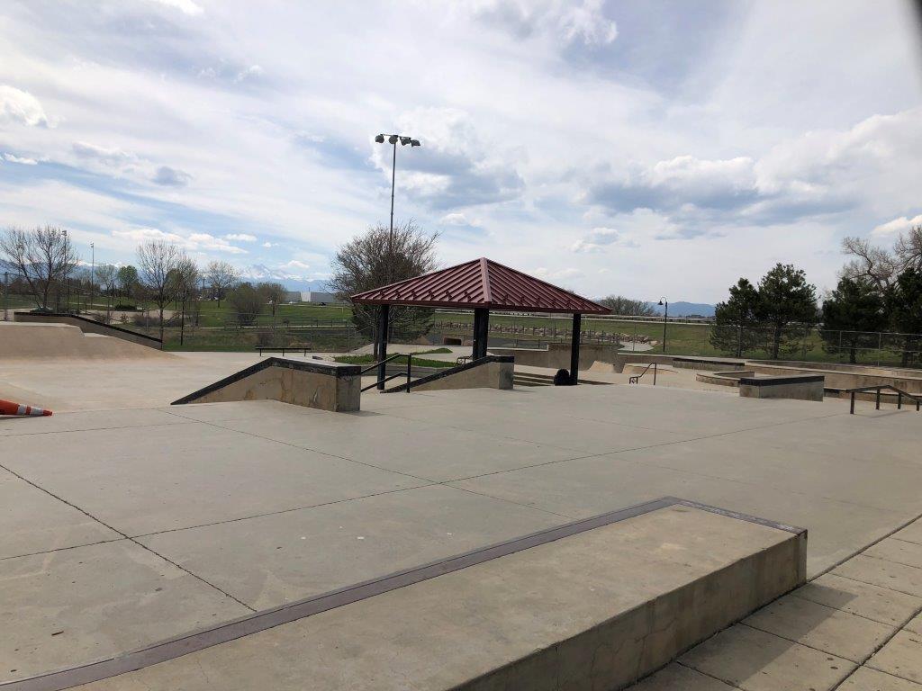 Skate park aka Wheels Park at Sandstone Ranch playground in Longmont Colorado