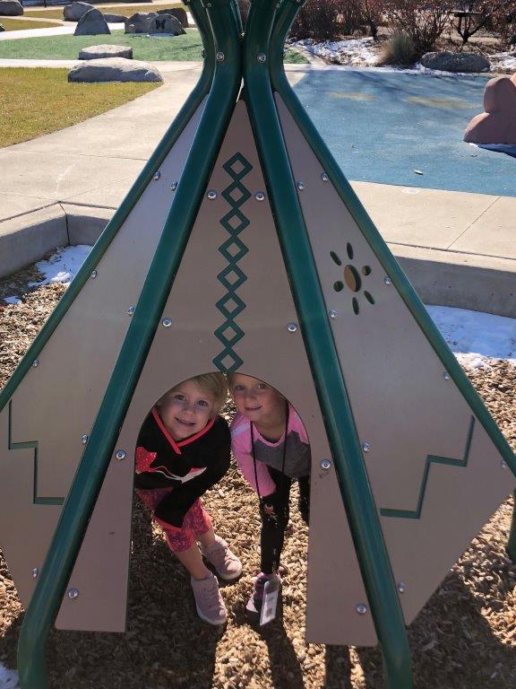 Teepee play structure at Sandstone Ranch playground