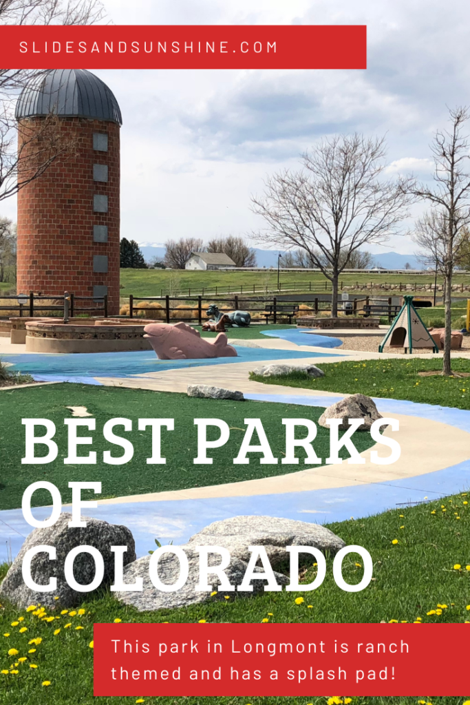 Image made for Pinterest showing the Best Parks of Colorado Sandstone Ranch Playground in Longmont CO