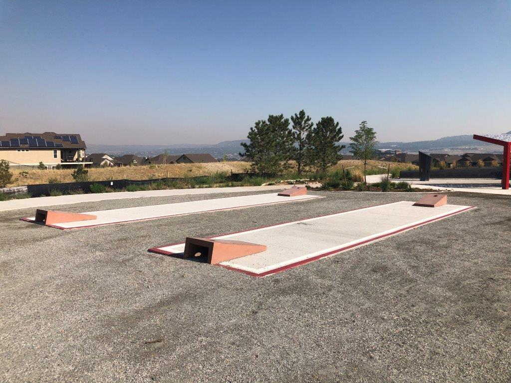Corn hole is one of the many extra amenities at the best park in Castle Rock