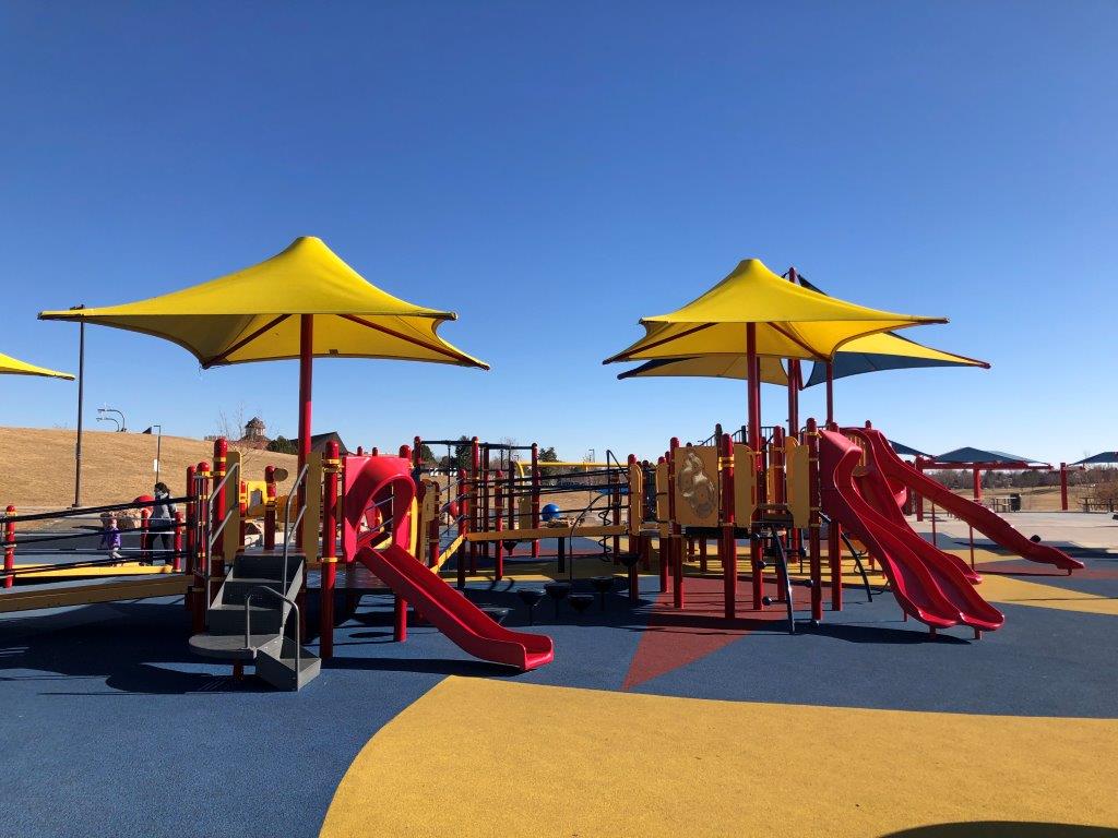 Thornton Carpenter Park one of the best parks in Thornton Colorado horizontal view of playground