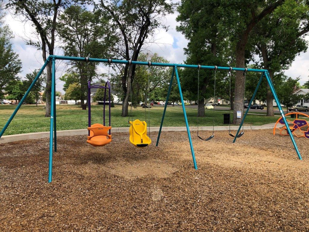 Swings at Archibeque Park in Greeley