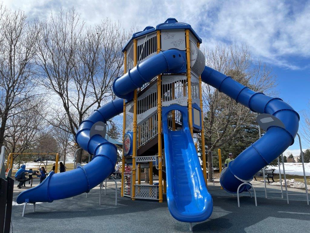 Arapaho Park in Centennial Colorado with giant slides