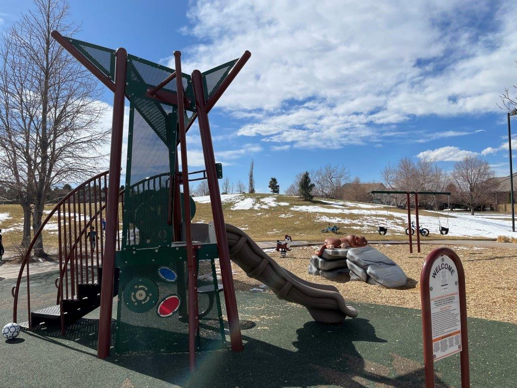 Toddler play area at Cougar Run Park in Highlands Ranch