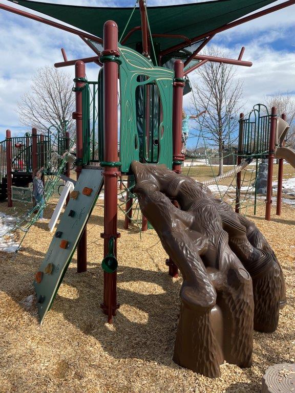 Play structure at Cougar Run Park in Highlands Ranch Colorado