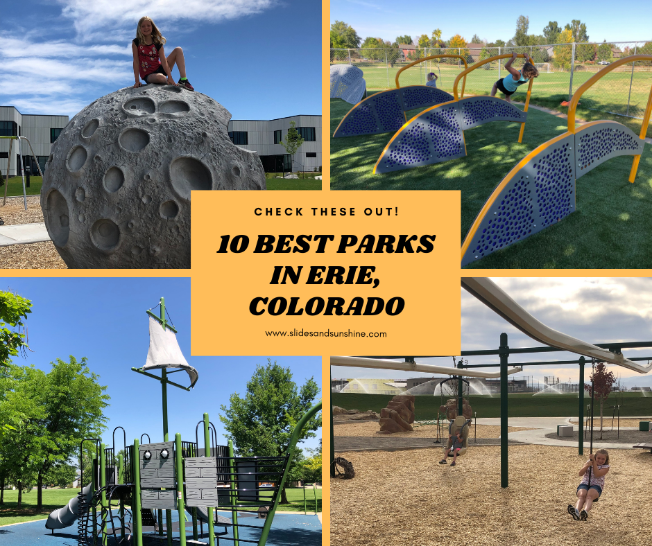 Image for Pinterest showing the 10 best parks in Erie Colorado