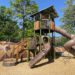 Play structure at new playgrounds Chautauqua Park in Boulder CO
