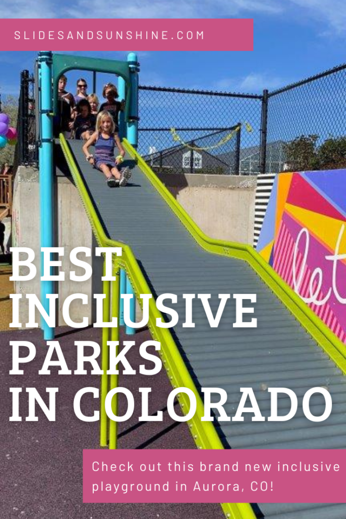 Image made for Pinterest showing the best inclusive playground in Aurora