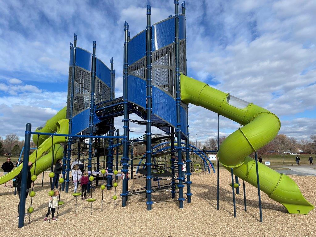 Large play structure at Bible Park in Denver, new Colorado playgrounds