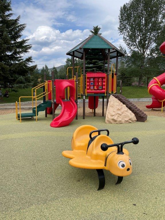 Bouncer bumblebee and toddler play structure