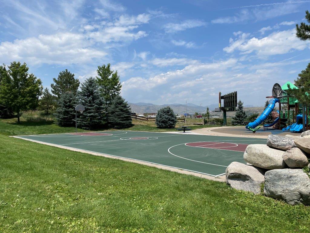 Basketball court at playground in Golden Colorado
