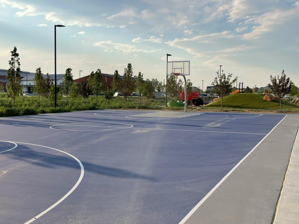 Basketball Court at Waggener Farm Park, the best playground in Berthoud Colorado