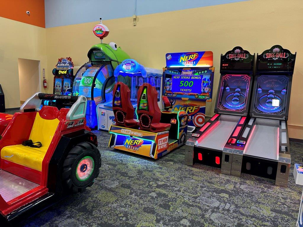 Arcade area at Candeeland Kids indoor playground in Colorado