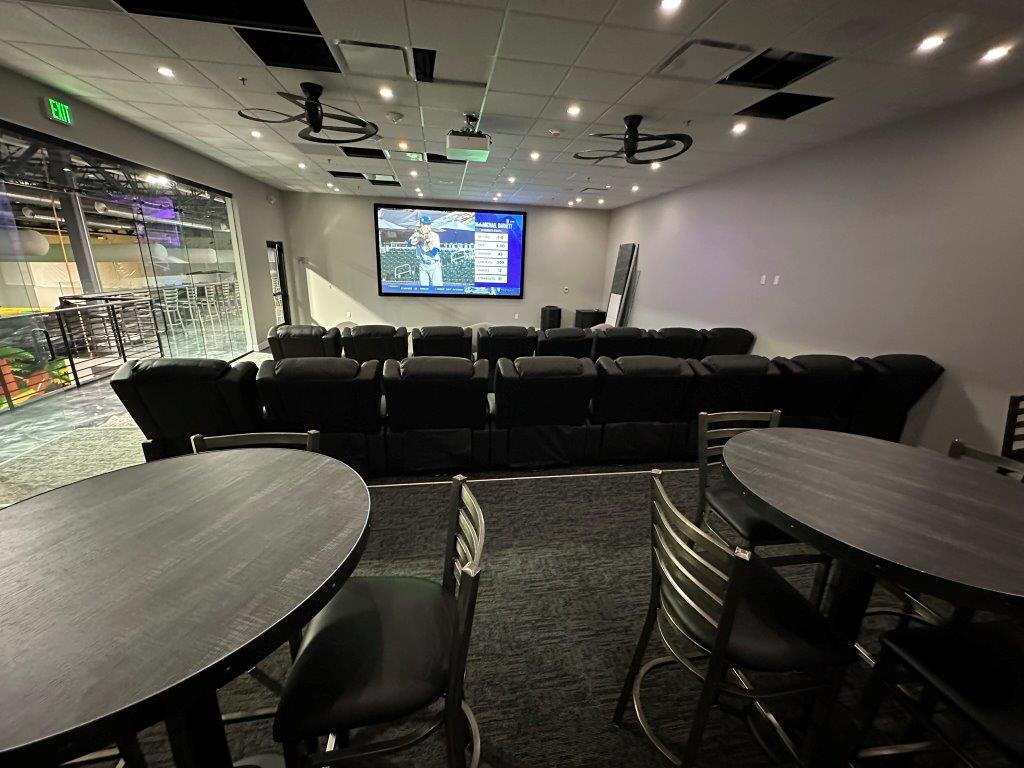 Sports Book theater room at Bounce Empire

