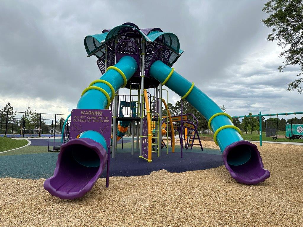 Play structure at Butterfield Crossing Park in Castle Rock CO