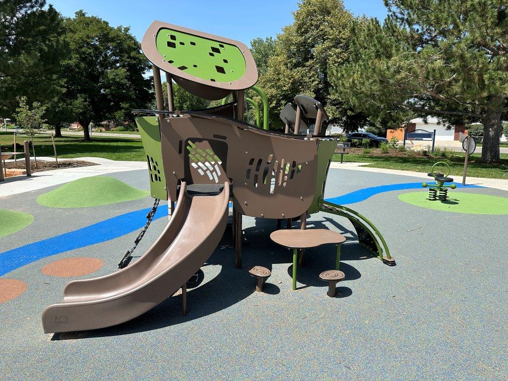 Adorable toddler play structure at Loomiller Park in Longmont CO