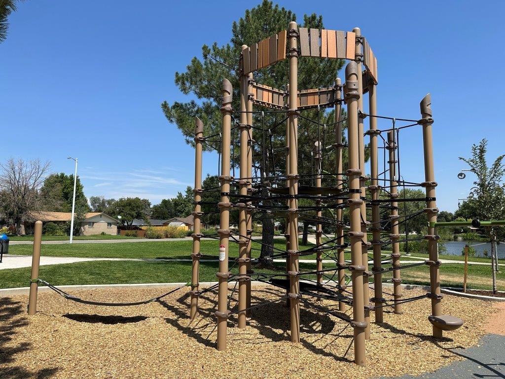 Play structure at Loomiller Park in Longmont Colorado