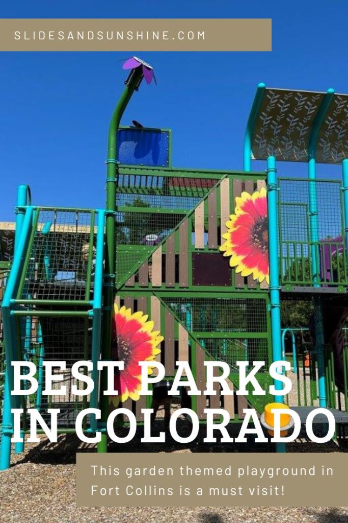 image made for pinterest showing a park in Fort Collins