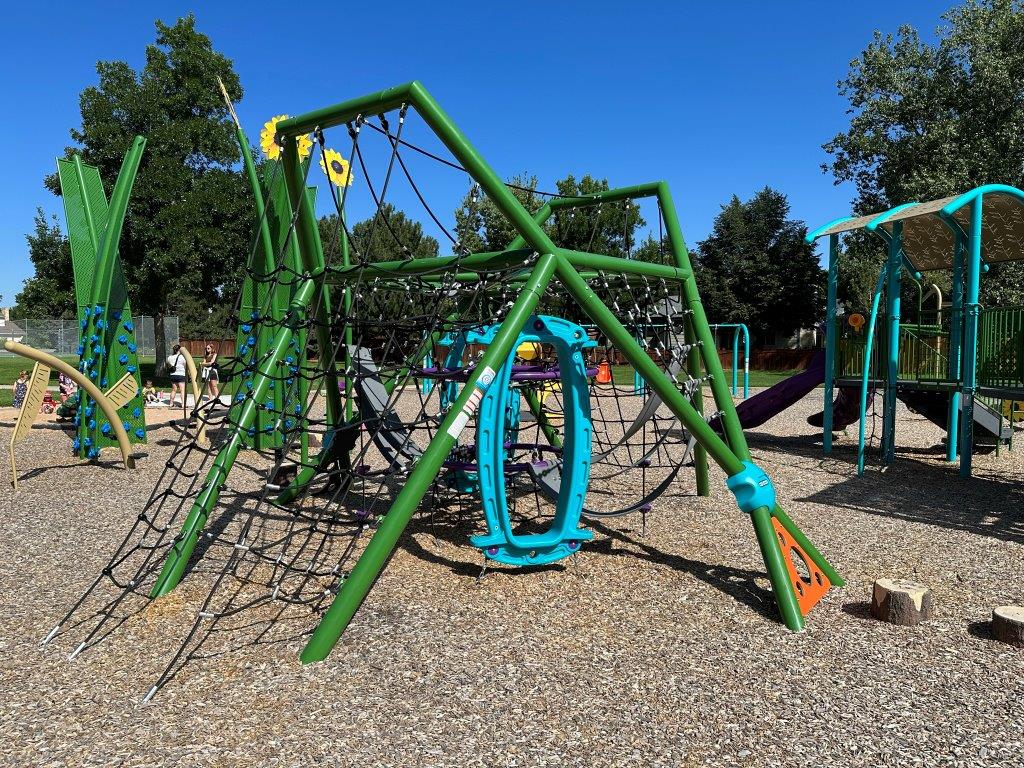 climbing structure at Golden Meadows park in Fort Collins, Colorado