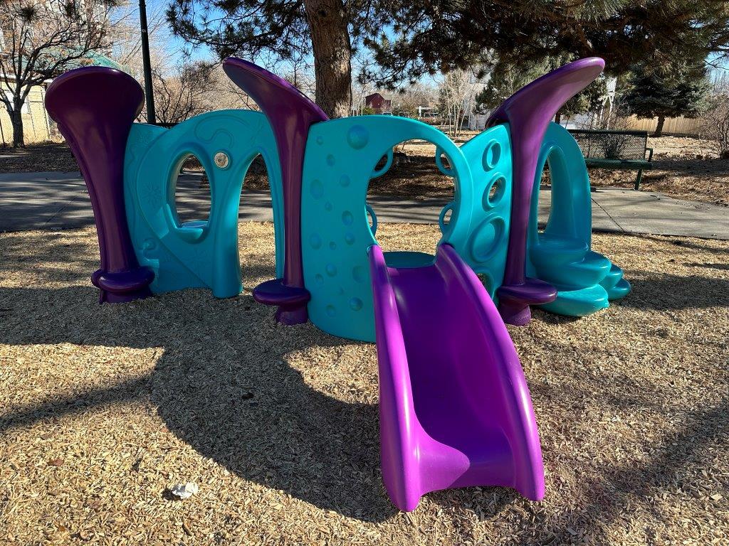 toddler play area at McIlvoy Park in Arvada Colorado