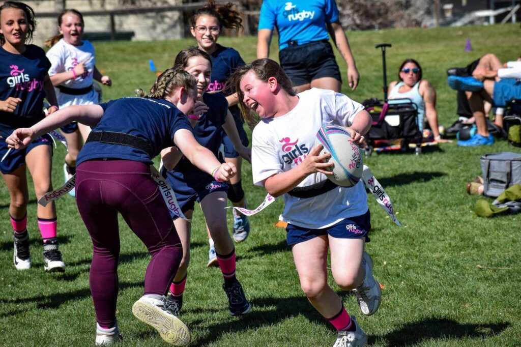 girls playing rugby