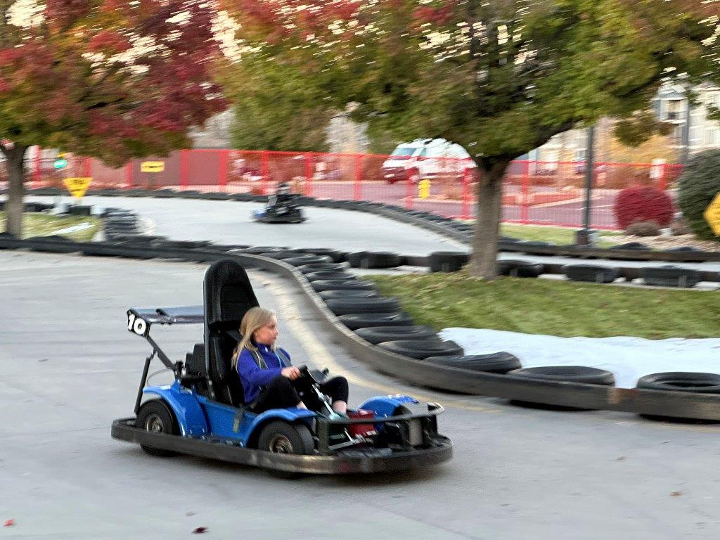 Girl driving a go kart