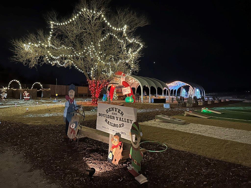 Holiday lights at Colorado Railbike Adventures Christmas