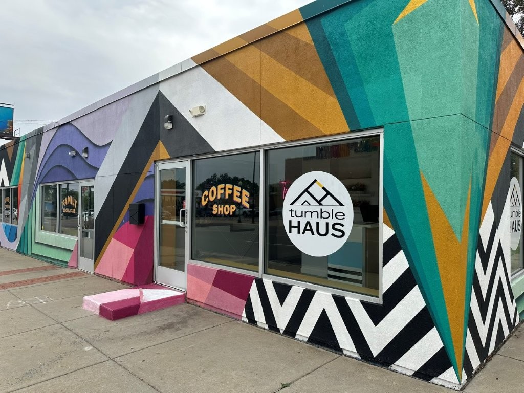 outside beautifully painted tumble haus denver