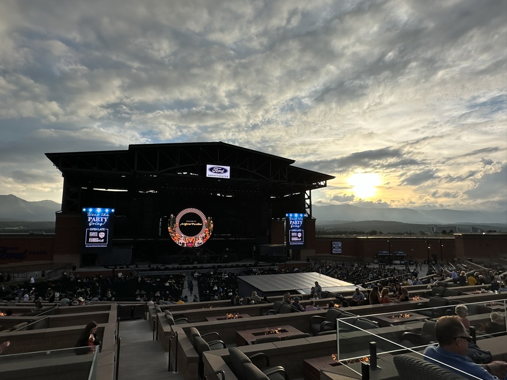 ford amphitheater in colorado springs at sunset