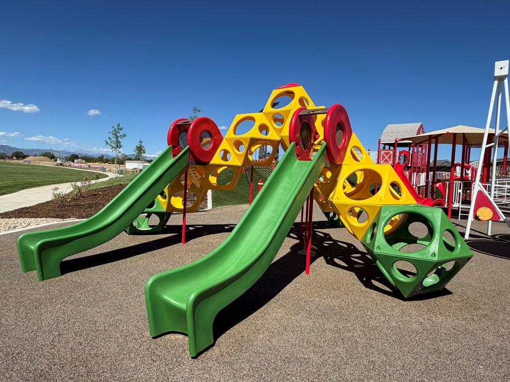 climbing structure at S'Miles Playground at Berthoud Adaptive Park Project