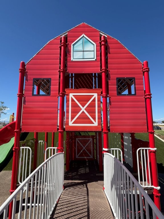 barn shaped play structure